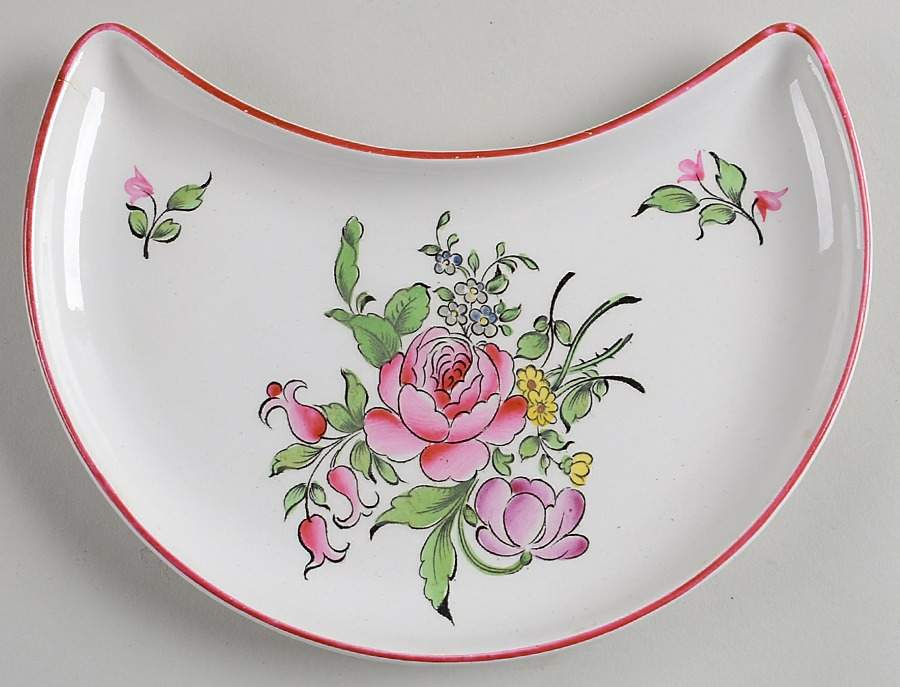 Old Strasbourg (Off White Background) Crescent Salad Plate by Luneville-1