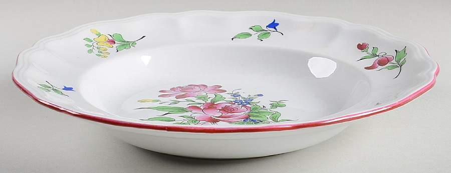 Old Strasbourg (Off White Background) Large Rim Soup Bowl by Luneville-1