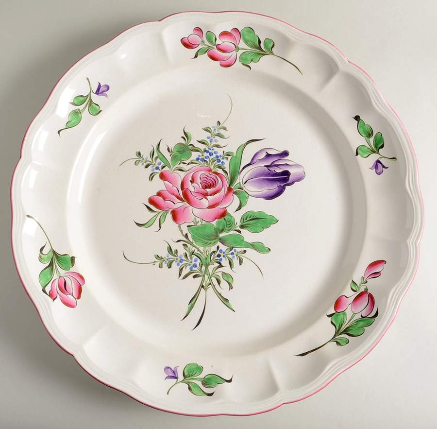 Old Strasbourg (Off White Background) 15" Chop Plate (Round Platter) by Luneville-1