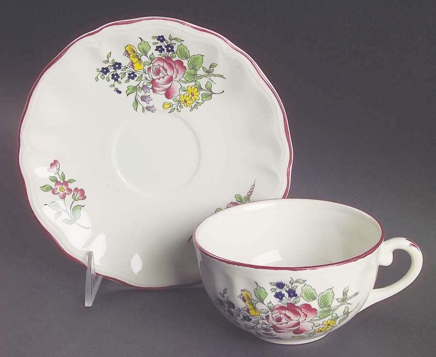Old Strasbourg (Off White Background) Breakfast Cup & Saucer Set by Luneville-1