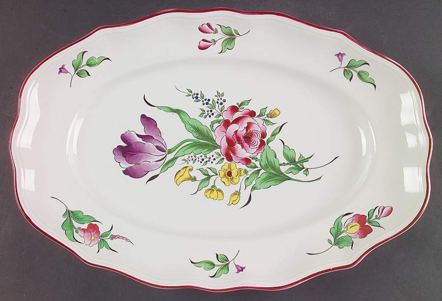 Old Strasbourg (Off White Background) 16" Oval Serving Platter by Luneville-1