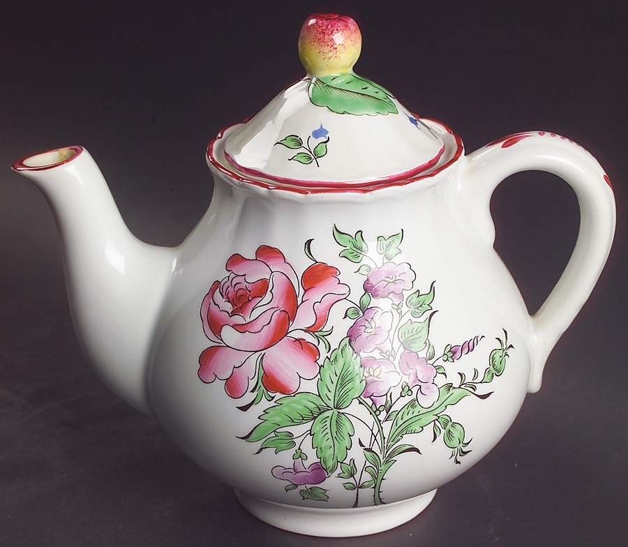 Old Strasbourg (Off White Background) Teapot & Lid by Luneville-1
