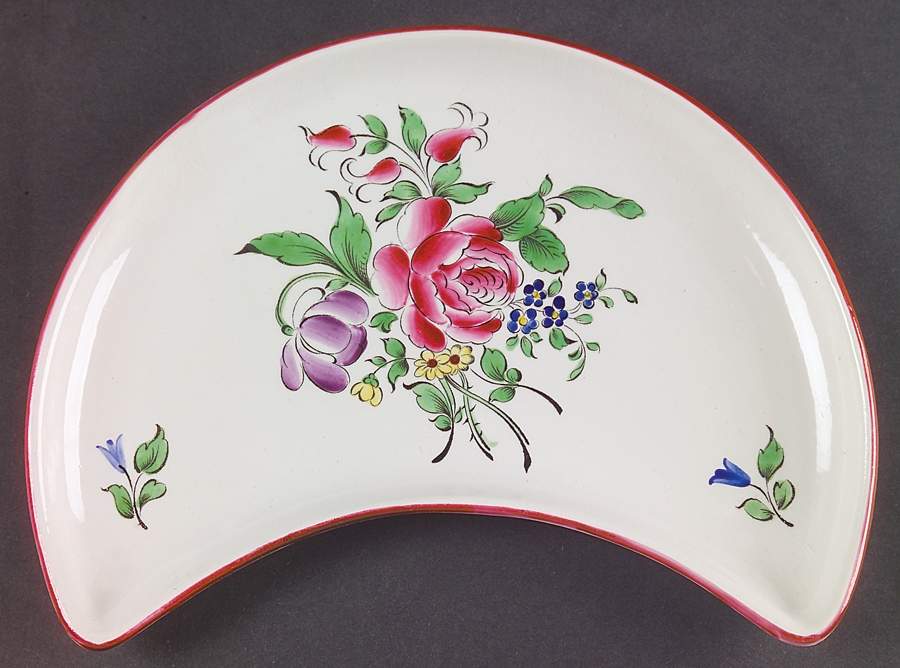 Old Strasbourg (Off White Background) Crescent Salad Plate by Luneville-1