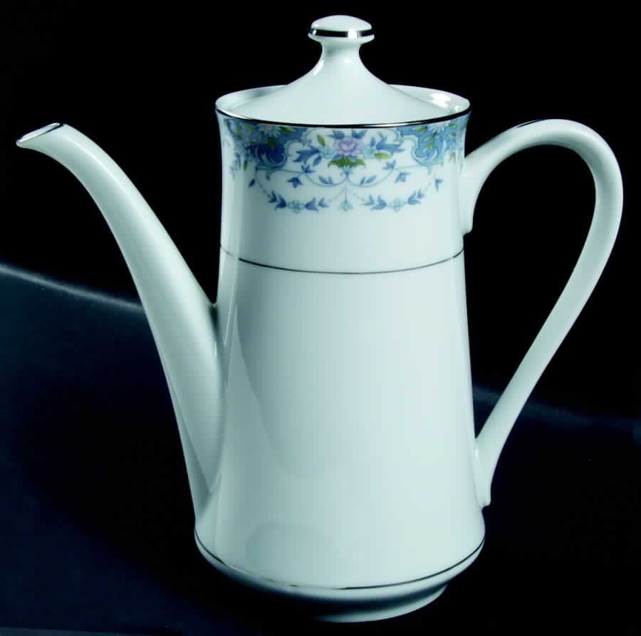 Blue Madeira Coffee Pot & Lid by Lynnbrooke-1