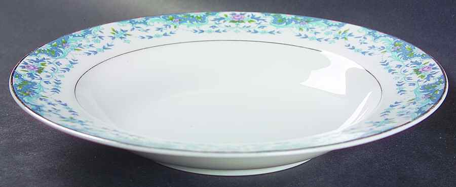 Blue Madeira Rim Soup Bowl by Lynnbrooke-1