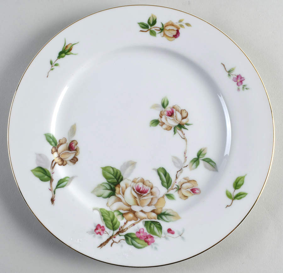 Golden Rose Dinner Plate by Lynmore-1