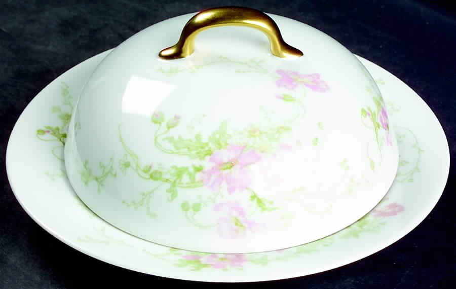 LIO1 Round Covered Butter by Limoges Florale-1