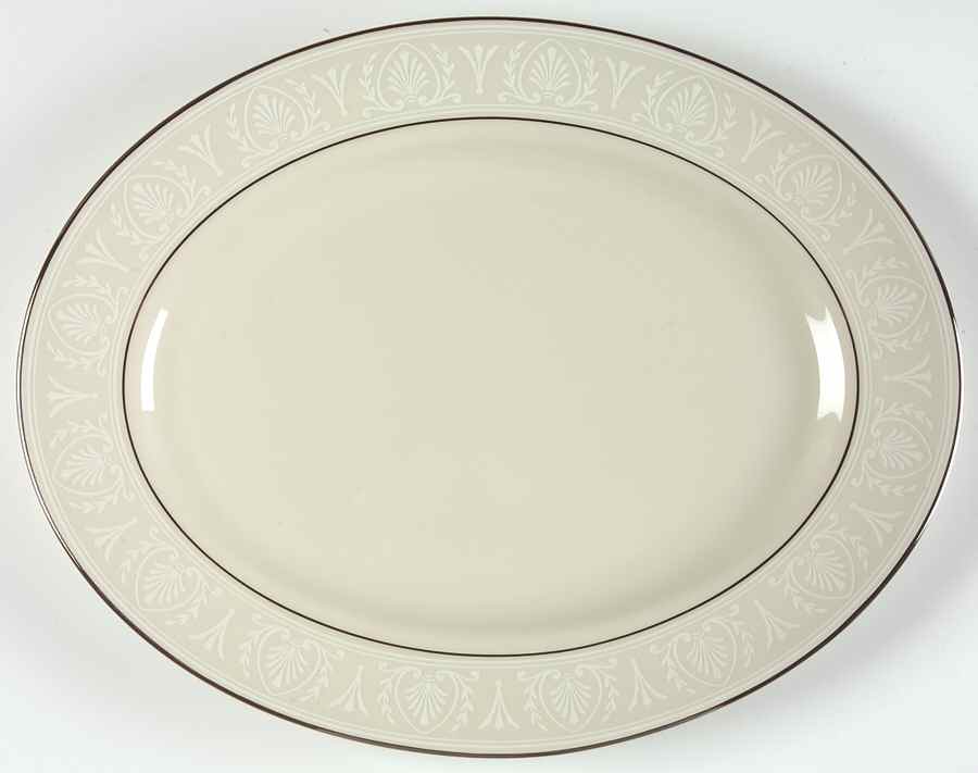 Courtyard Platinum 13" Oval Serving Platter by Lenox-1