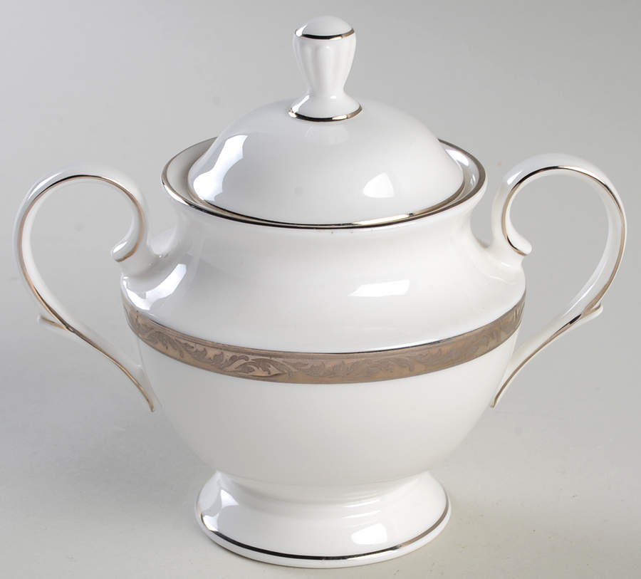 Landmark Platinum Sugar Bowl & Lid by Lenox-1