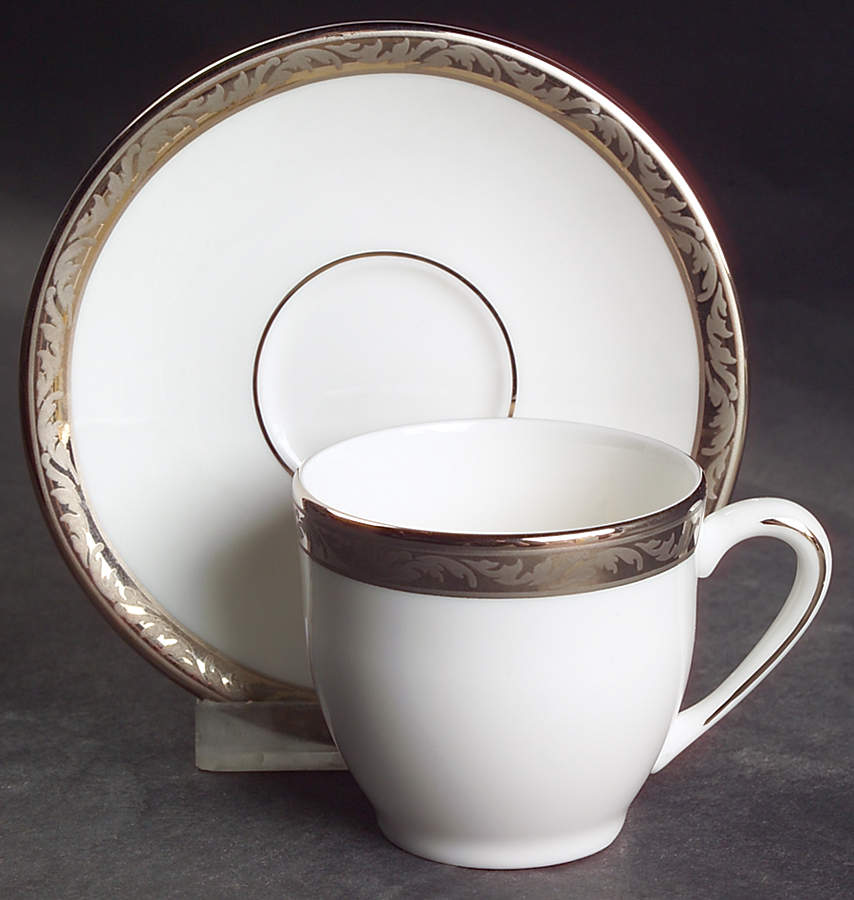 Landmark Platinum Flat Demitasse Cup & Saucer Set by Lenox-1