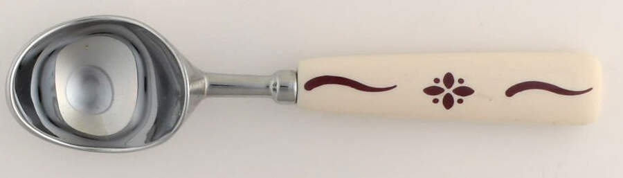 Woven Traditions Red Ceramic Handled Ice Cream Scoop by Longaberger-1