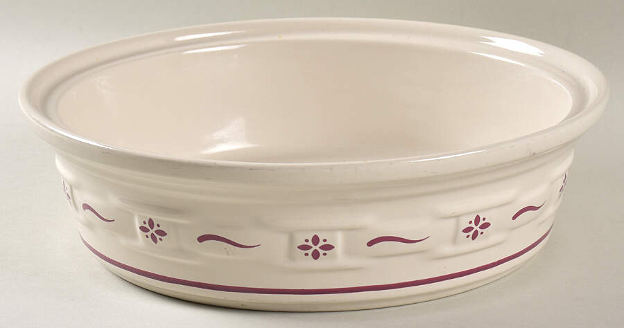 Woven Traditions Red 2 Qt Round Covered Casserole No Lid by Longaberger-1
