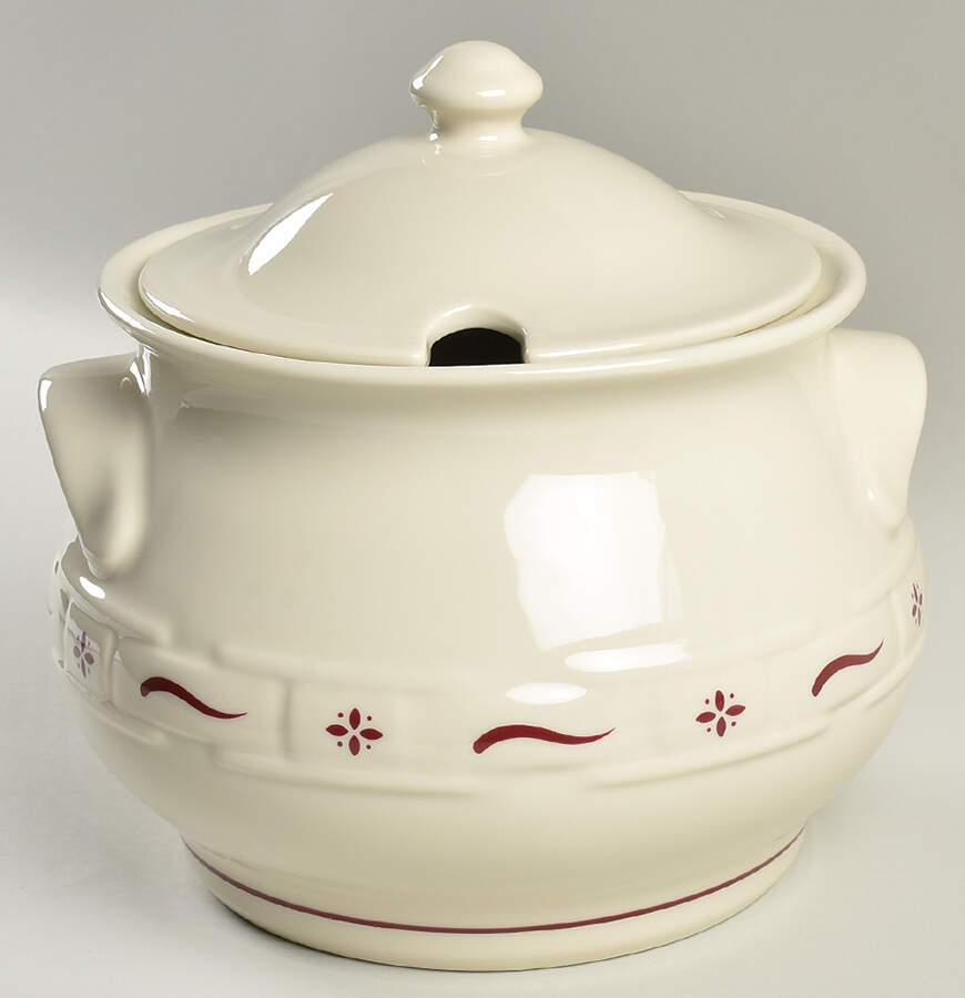 Woven Traditions Red Tureen &  Lid by Longaberger-1