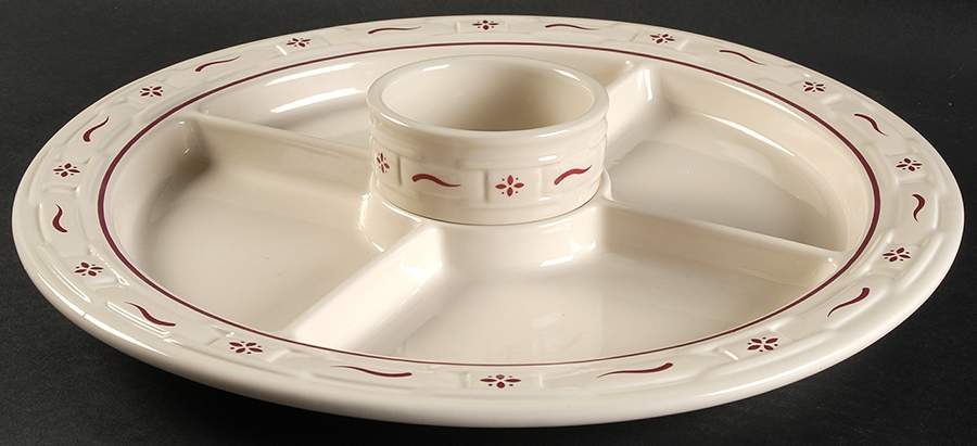 Woven Traditions Red 2 Pc Chip/Dip (Uses the Rel5 + Cusd) by Longaberger-1