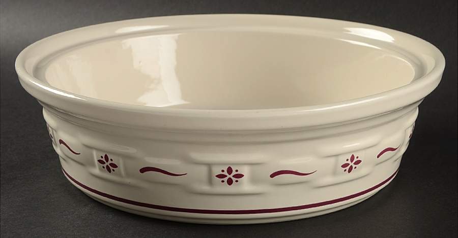 Woven Traditions Red 1.5 Quart Round Casserole No Lid by Longaberger-1