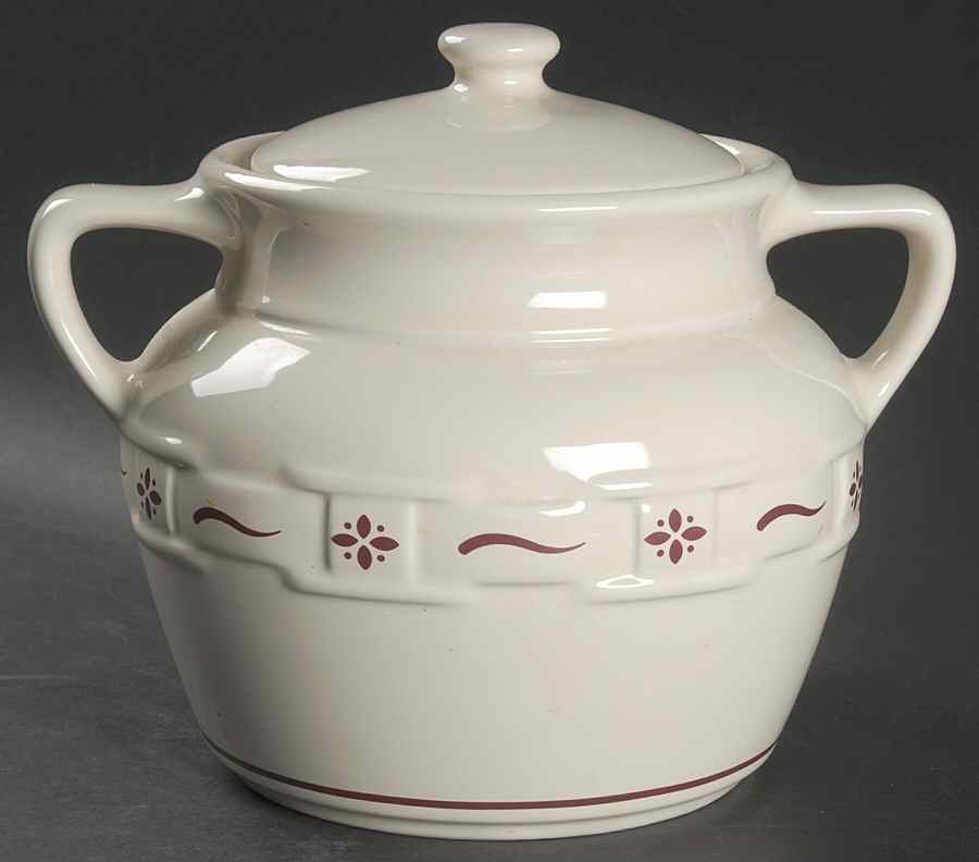 Woven Traditions Red Cookie Jar & Lid by Longaberger-1