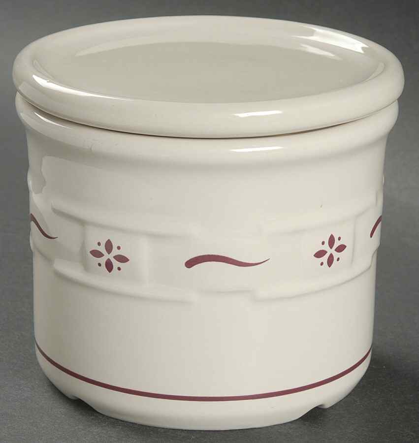 Woven Traditions Red 1 Pint Crock with Coaster Lid by Longaberger-1