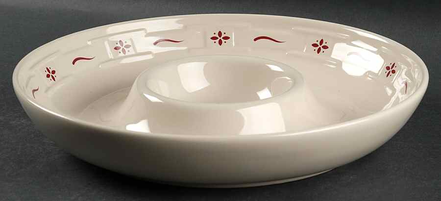 Woven Traditions Red 1 Piece Chip & Dip by Longaberger-1