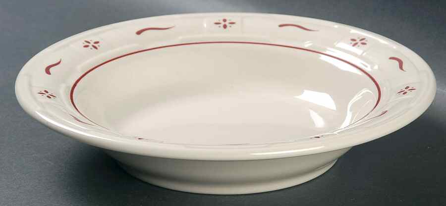 Woven Traditions Red Rim Soup Bowl by Longaberger-1