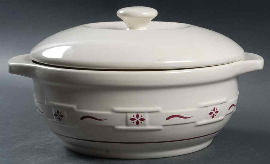Woven Traditions Red 2.5 Qt Round Covered Casserole by Longaberger-1