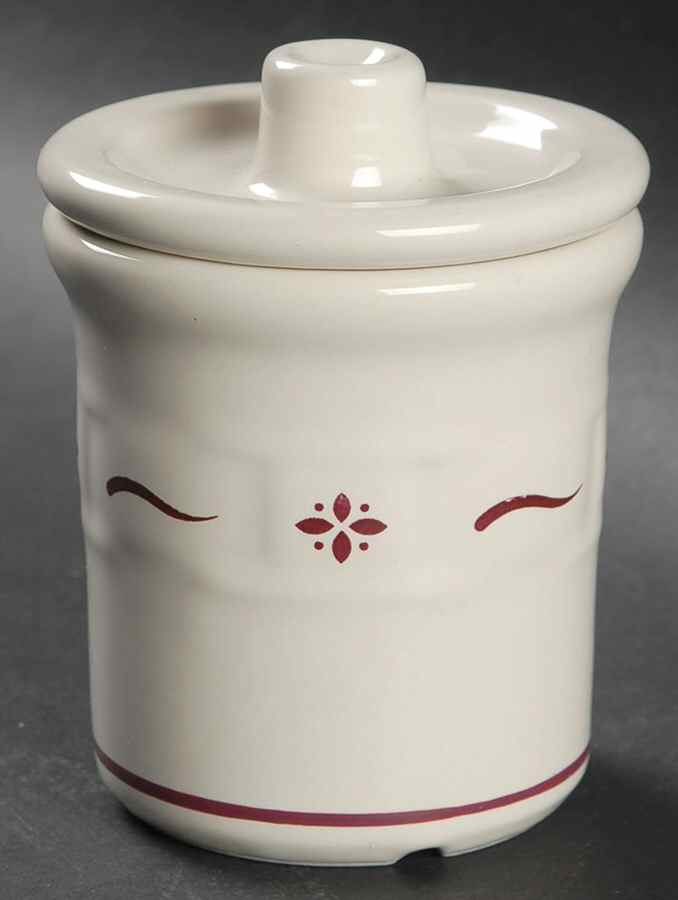 Woven Traditions Red Condiment Jar & Lid by Longaberger-1