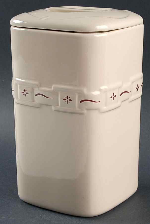 Woven Traditions Red Large Square Canister & Lid by Longaberger-1