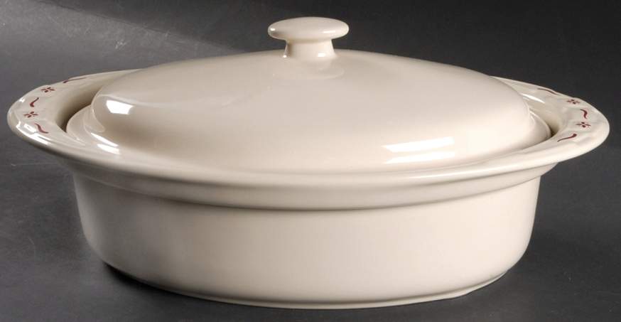 Woven Traditions Red 3 Quart Oval Covered Casserole by Longaberger-1