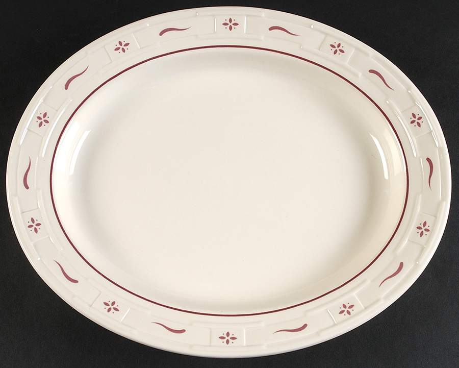 Woven Traditions Red 12" Oval Serving Platter by Longaberger-1
