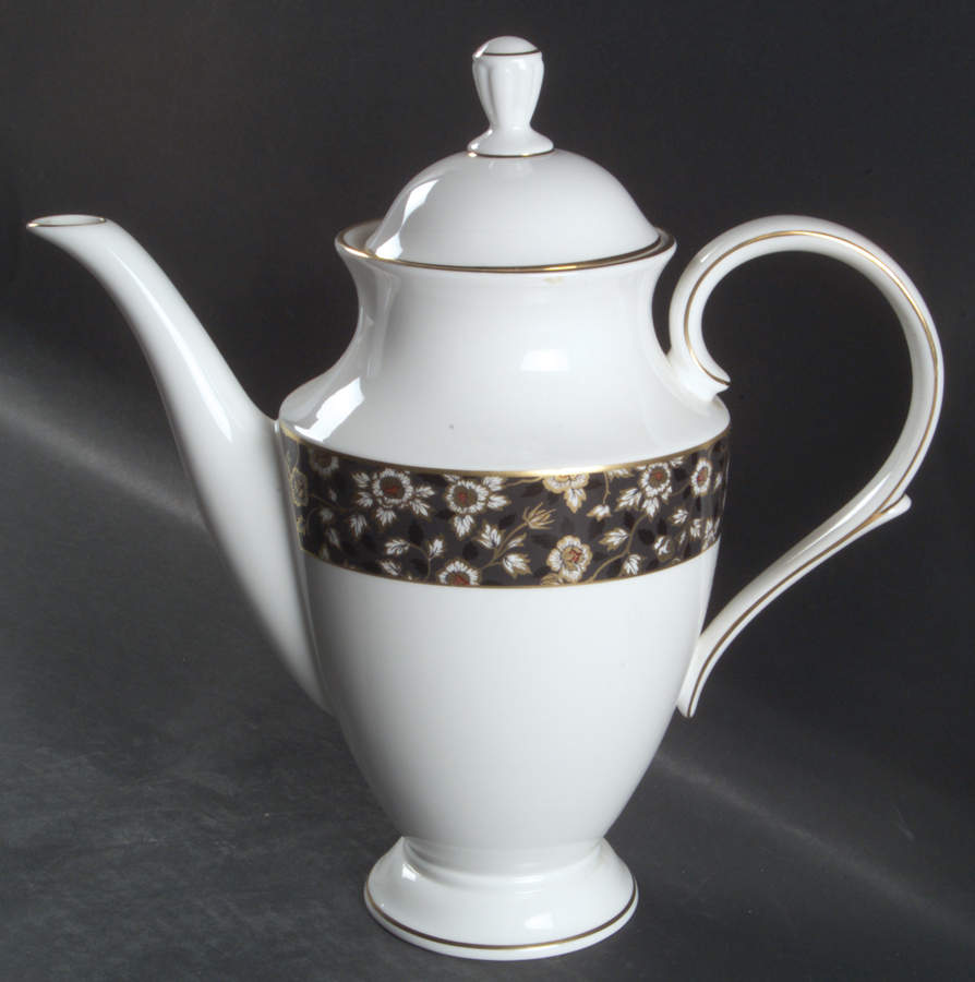 Golden Dynasty (White Background) Coffee Pot & Lid by Lenox-1