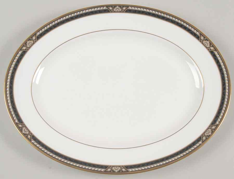 Golden Dynasty (White Background) 13" Oval Serving Platter by Lenox-1