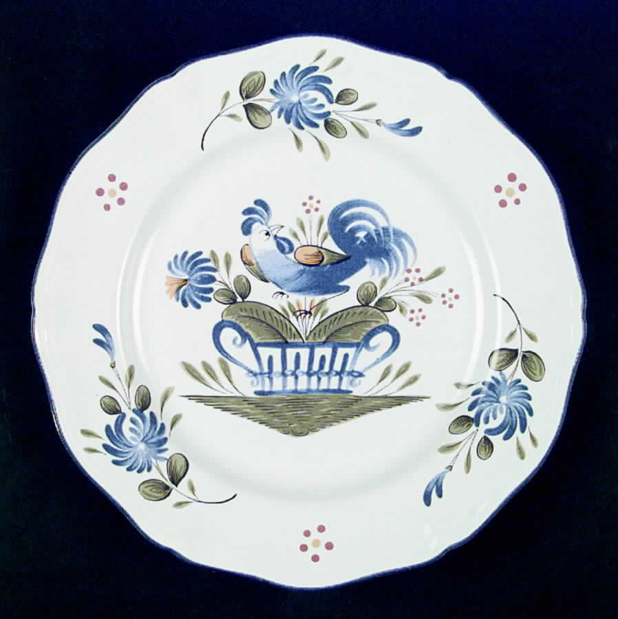 Chanteclerc Blue Dinner Plate by Luneville-1
