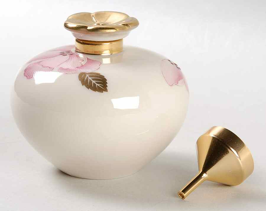 Royal Blossom Collection Perfume Bottle with Stopper and Metal Funnel by Lenox-1