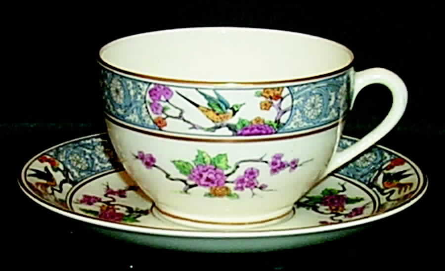 Ming-Birds (White) Flat Cup & Saucer Set by Lenox-1