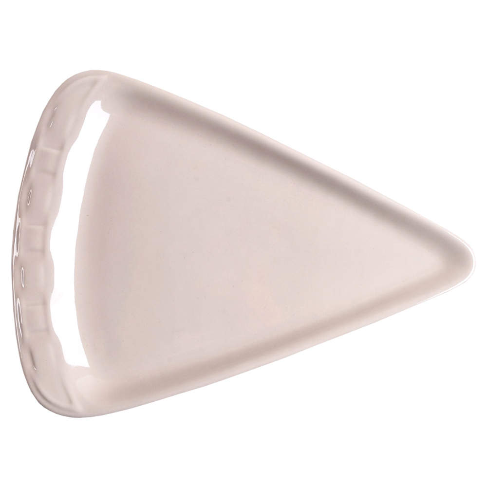 Woven Traditions Ivory Triangular Shape Slice Plate by Longaberger-1