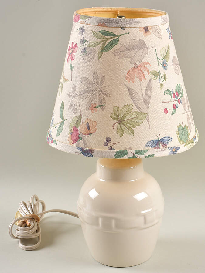 Woven Traditions Ivory 14" Electric Lamp & Shade by Longaberger-1