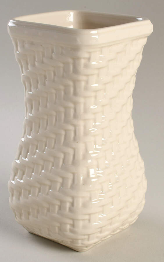 Woven Traditions Ivory 8" Vase by Longaberger-1
