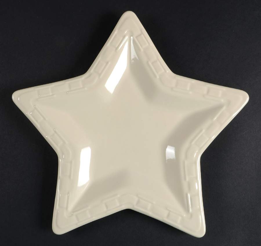 Woven Traditions Ivory 10" Star Shaped Plate by Longaberger-1