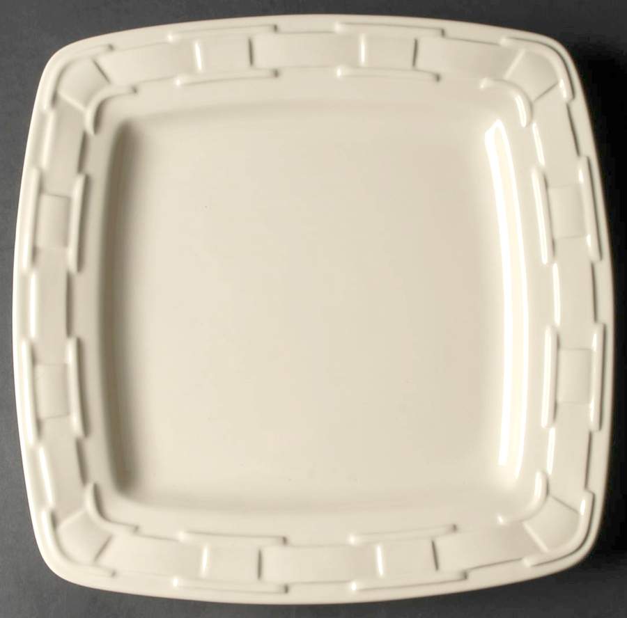 Woven Traditions Ivory Square Dinner Plate by Longaberger-1