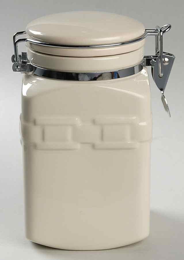 Woven Traditions Ivory Medium Canister with Hinged Lid by Longaberger-1