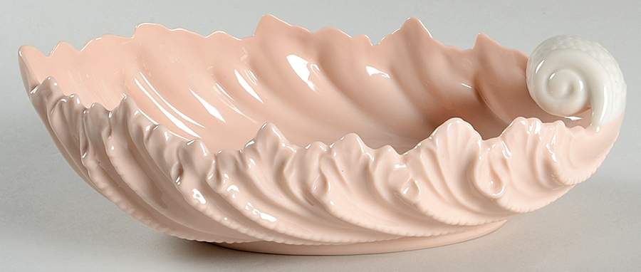 Shell Bowl Collection Coral, White Accts 9" Shell Shaped Bowl by Lenox-1