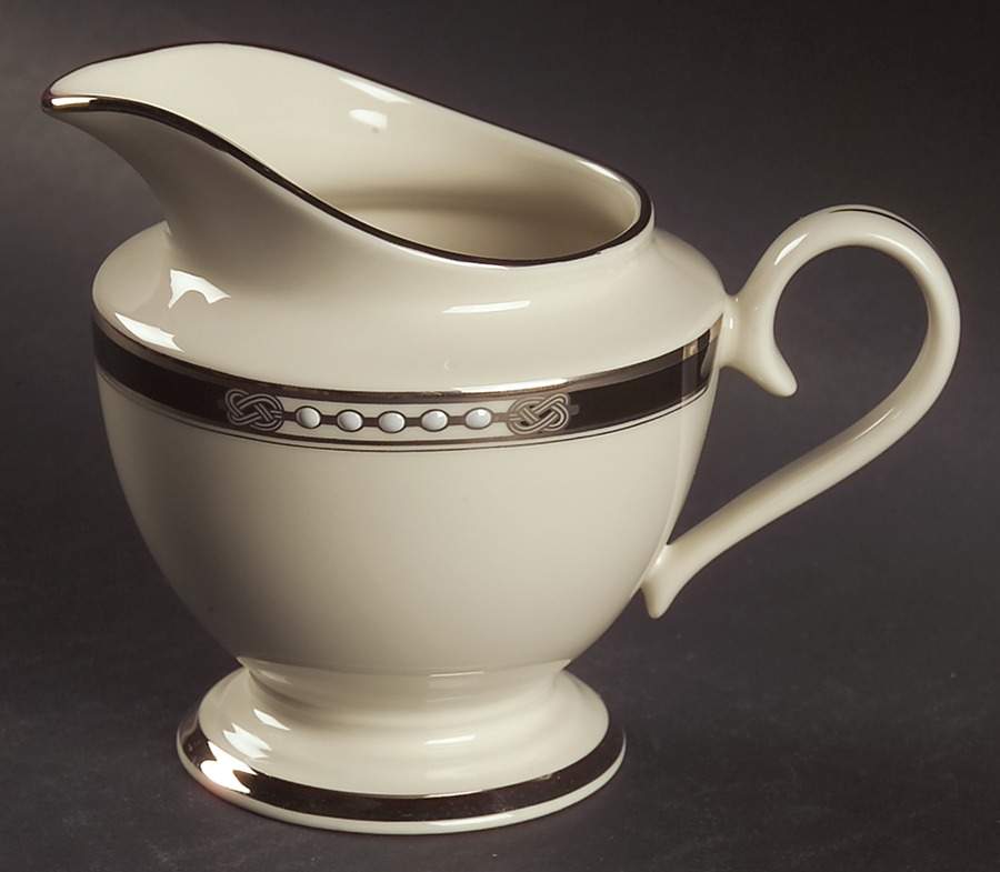 Hancock Platinum (Ivory) 1999 Shape Creamer by Lenox-1