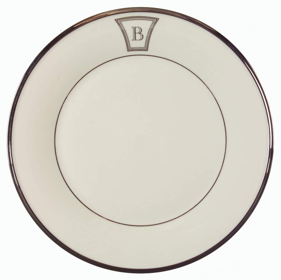 Solitaire Tempo Monogram Dinner Plate by Lenox-1