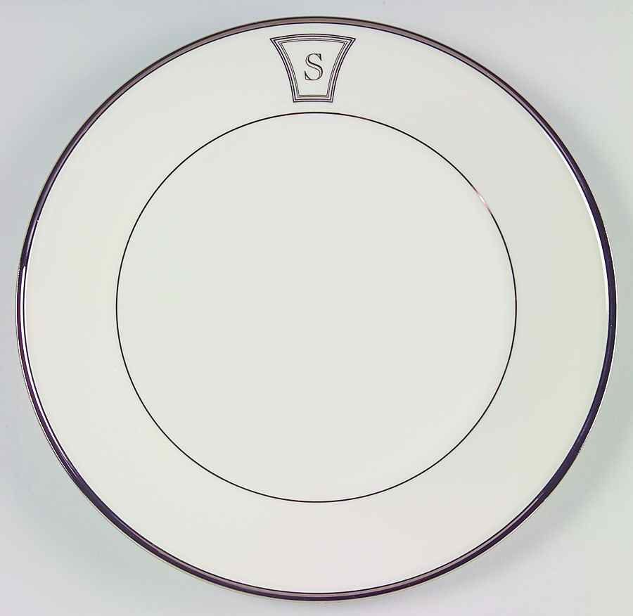 Solitaire Tempo Monogram Service Plate (Charger) by Lenox-1