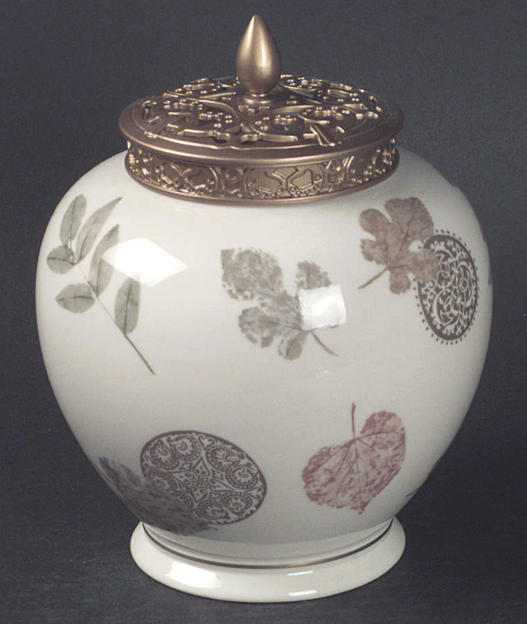 Burnished Leaves Collection Medium Ginger Jar & Lid by Lenox-1