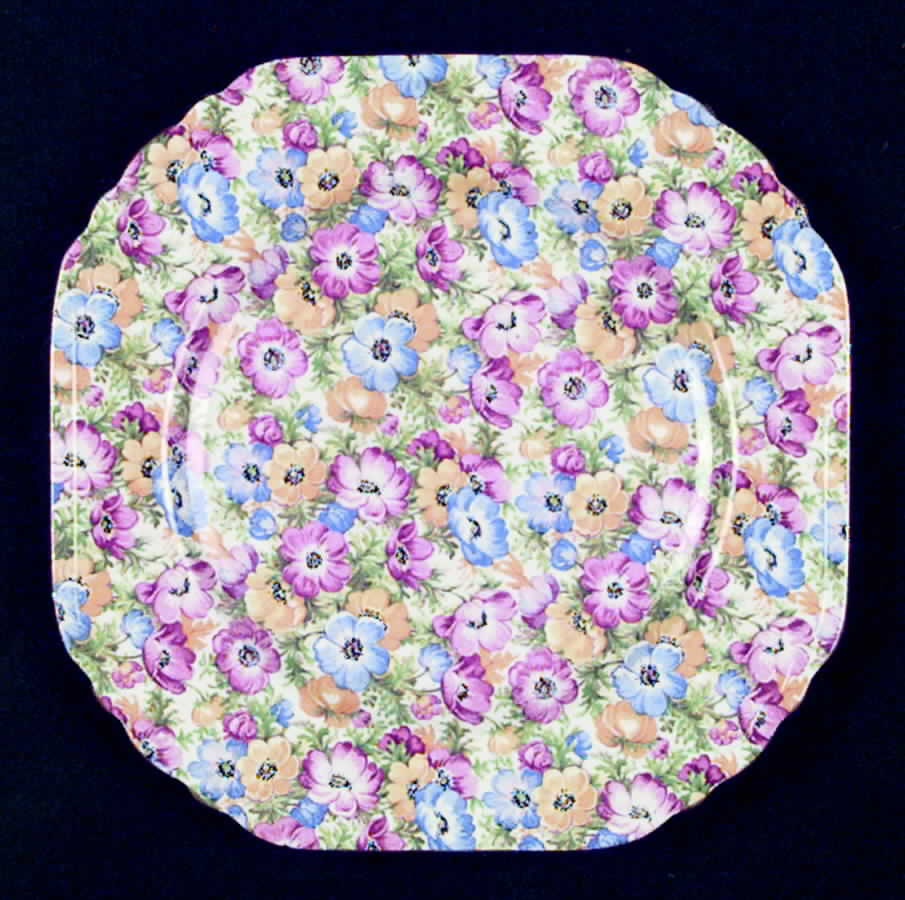 Anemone Chintz Square Salad Plate by Lord Nelson-1