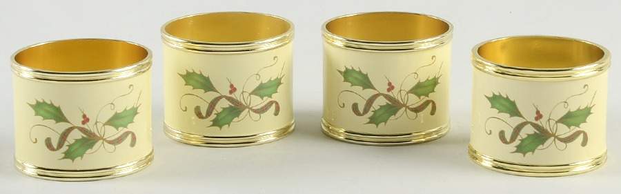 Holiday Nouveau Gold Metal Napkin Ring - Set of 4 by Lenox-1
