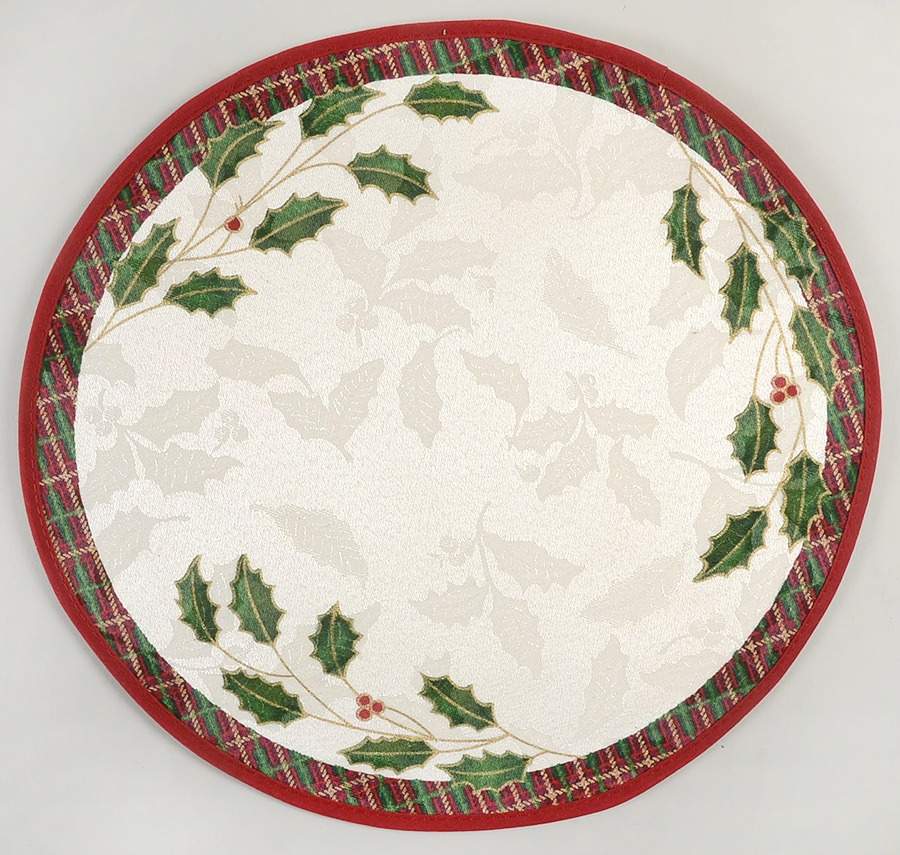Holiday Nouveau Gold Round Cloth Placemat by Lenox-1