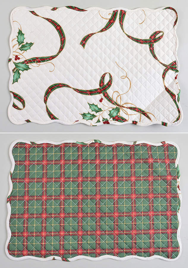 Holiday Nouveau Gold Rectangular Reversible Quilted Cloth Placemat by Lenox-1