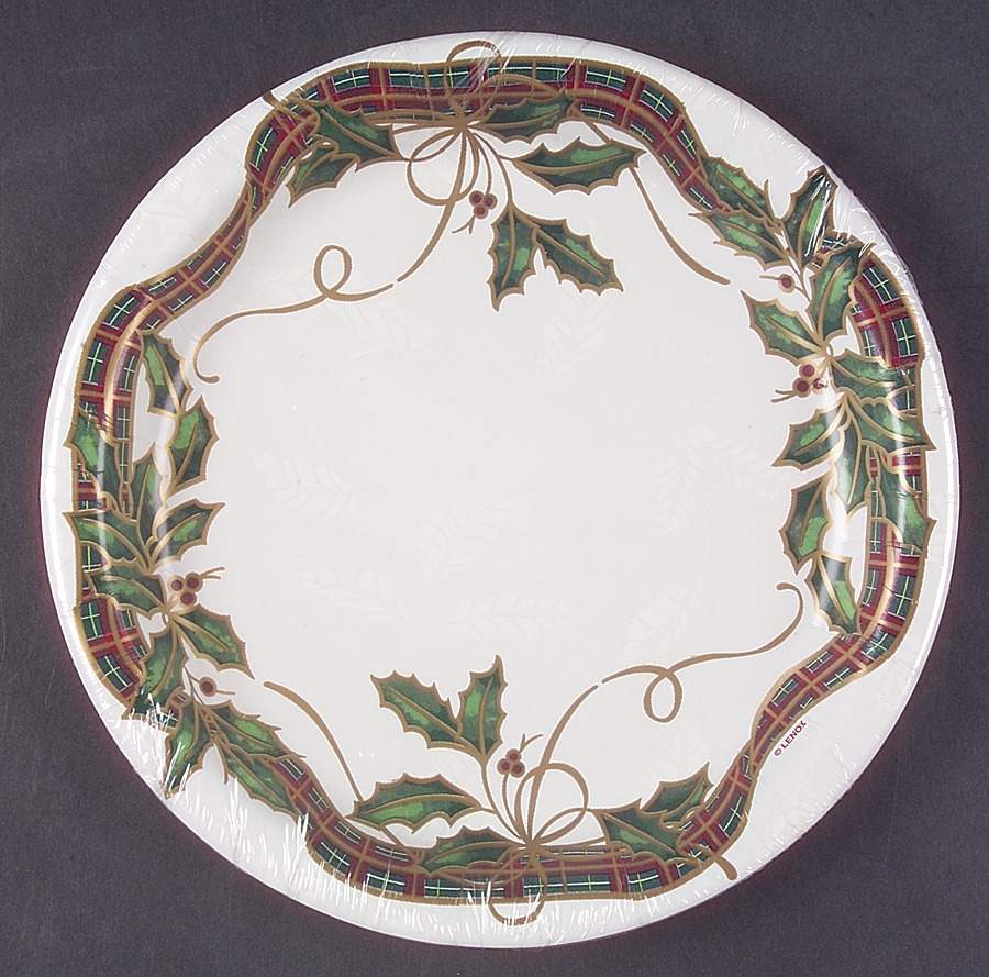 Holiday Nouveau Gold Package of 12 - Paper Salad Plate by Lenox-1
