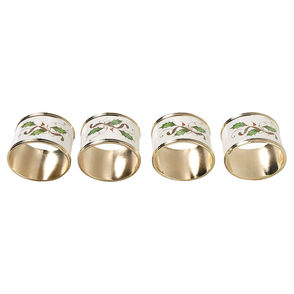 Holiday Nouveau Gold Metal Napkin Ring - Set of 4 by Lenox-1